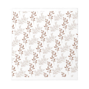 Brown Red Retro Vintage Leaf Pattern  Notepad