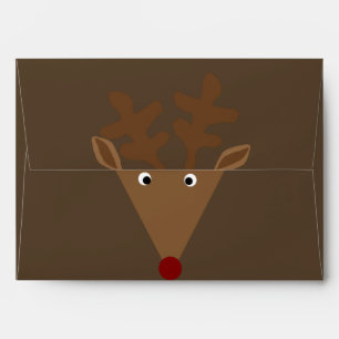 Brown Reindeer Holiday Envelope