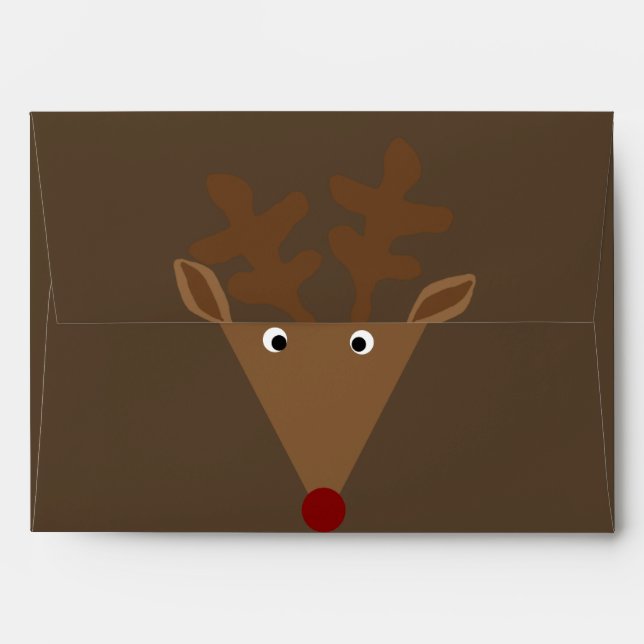 Brown Reindeer Holiday Envelope (Back (Top Flap))