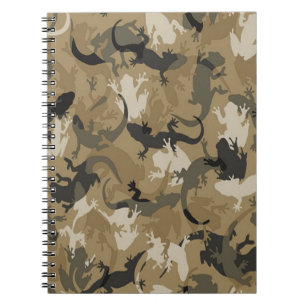 Brown Reptile Camouflage Spiral Notebook