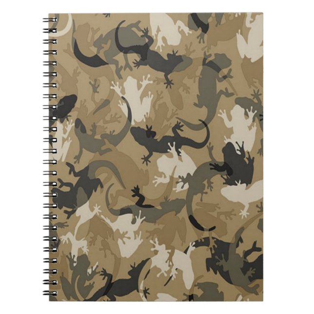 Brown Reptile Camouflage Spiral Notebook (Front)