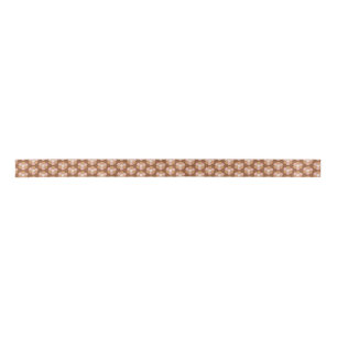 Brown Retro 70s Neutral Flowers Satin Ribbon