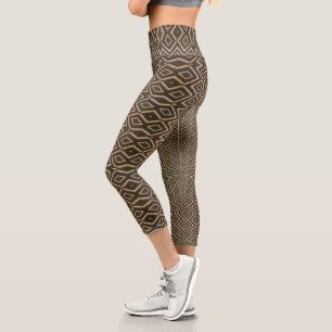 brown retro capri leggings