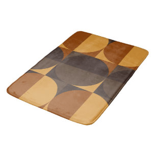 Brown retro circles bath mat