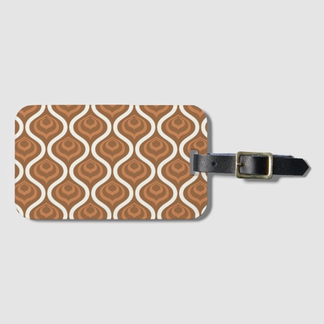 Brown Retro Luggage Tag (Front Horizontal)