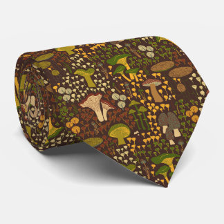 Brown Retro Mushroom Tie