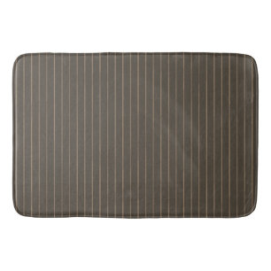 Brown retro pinstripes bath mat