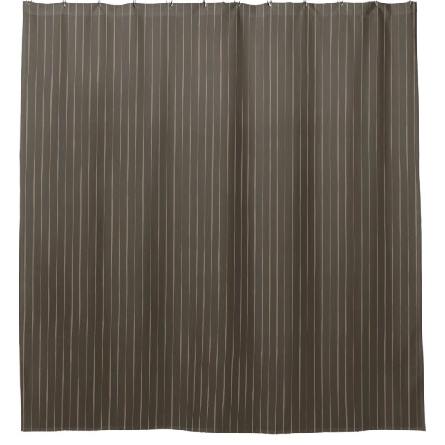 Brown retro pinstripes shower curtain (Front)