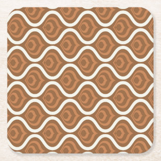 Brown Retro Square Paper Coaster