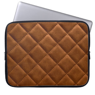 Brown rhombuses leather background laptop sleeve