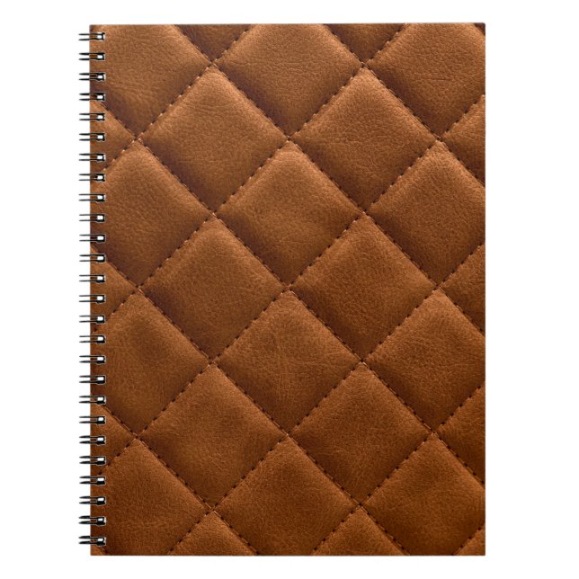 Brown rhombuses leather background notebook (Front)