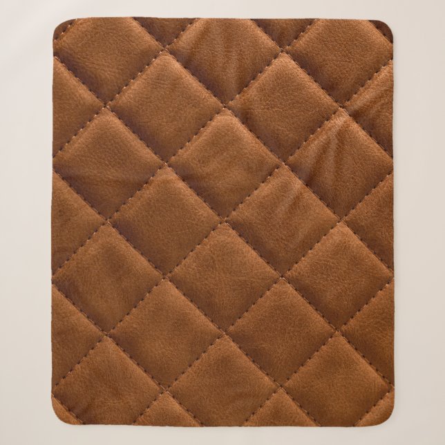 Brown rhombuses leather background sherpa blanket (Front)