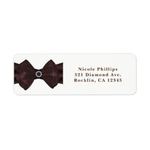 Brown Ribbon & Diamonds Bridal Shower Invitation