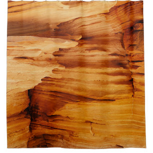 Brown rock formation shower curtain