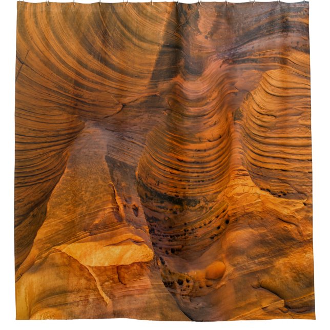 Brown rock formation shower curtain (Front)