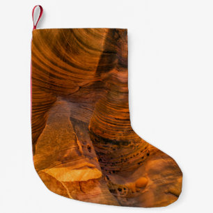 Brown rock formation small christmas stocking