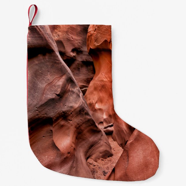 Brown rock formations small christmas stocking (Front)