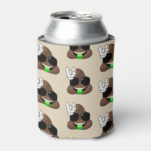 Brown Rock On Poop Emoji Can Cooler
