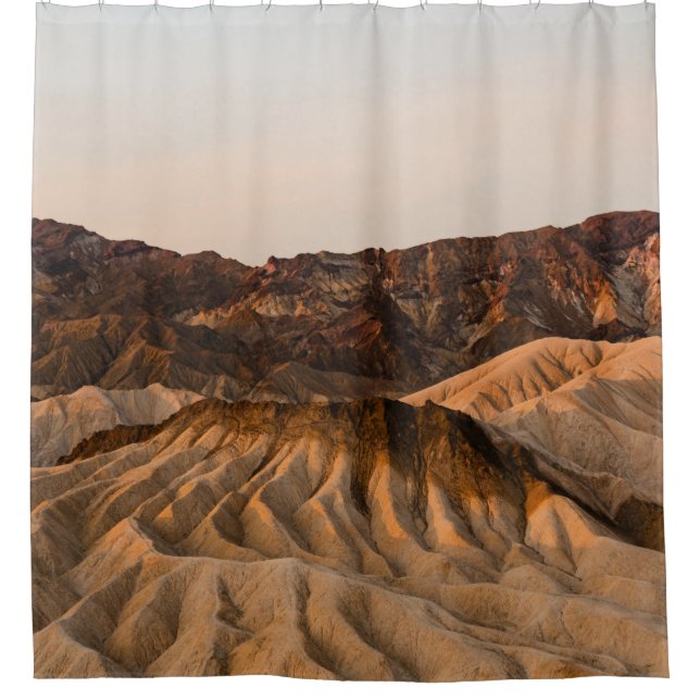 BROWN ROCKY MOUNTAIN UNDER BLUE SKY DURING DAYTIME SHOWER CURTAIN (Front)