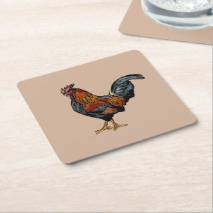 Brown Rooster Coaster