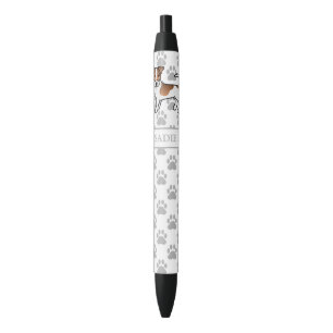 Brown Rough Coat Jack Russell Terrier Dog & Name Black Ink Pen