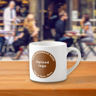 Brown Round Business Brand on Espresso Mug