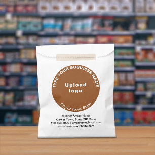 Brown Round Business Brand on Paper Bag