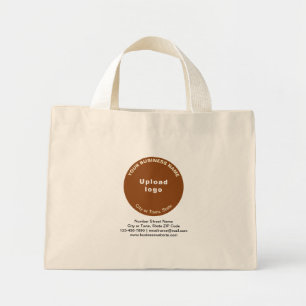 Brown Round Shape Business Brand on Mini Tote Bag