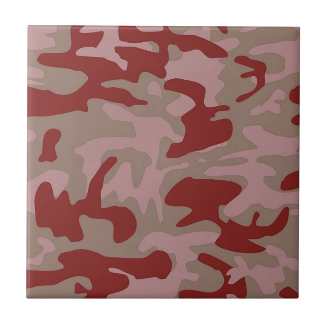 Brown Rust Camo Camouflage Tile (Front)