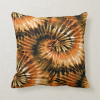 Brown & Rust Tie Dye Starburst Spiral Retro