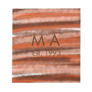 Brown rustic boho add name letter year date text notepad