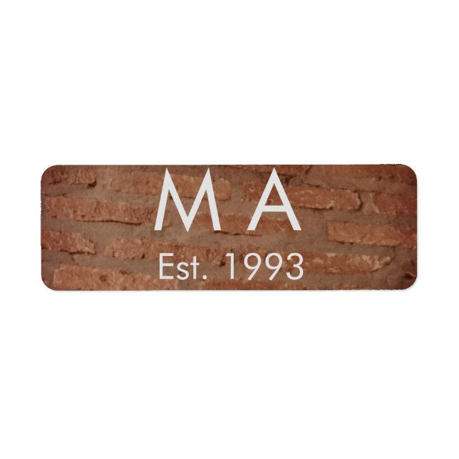 Brown rustic brick stone add name letter year date (Front)