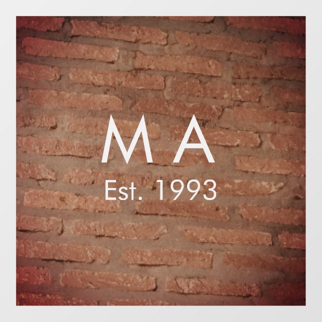 Brown rustic brick stone add name letter year date (Sheet)