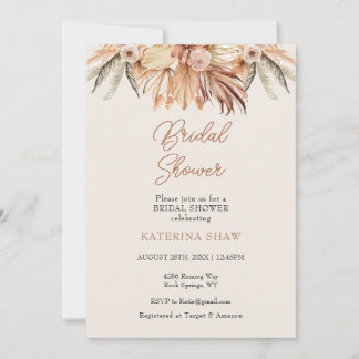 Brown Rustic Bridal Shower Invitation