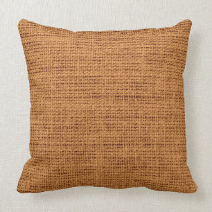 Brown Rustic Burlap Linen Cushion