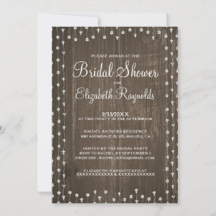 Brown Rustic Country Bridal Shower Invitations
