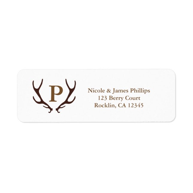 Brown Rustic Deer Antlers Woodsy Invitation (Front)
