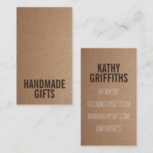 Brown Rustic kraft paper diy handmade cardboard Business Card