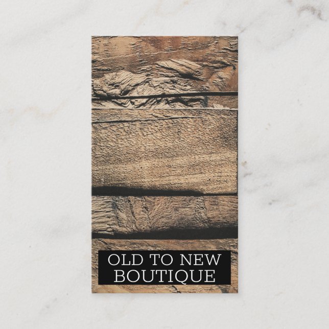 Brown Rustic Old Wood Board Plank Texture Business Card (Front)