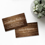 Brown Rustic Wood, Script Wedding Website Details Enclosure Card<br><div class="desc">These detail card inserts were designed to match other items in a growing wedding and event suite that features rustic, rich brown wood as a background. On the front side you read "wedding details" in an elaborate, swirling script font. Below, in an editable serif font you can edit as you...</div>