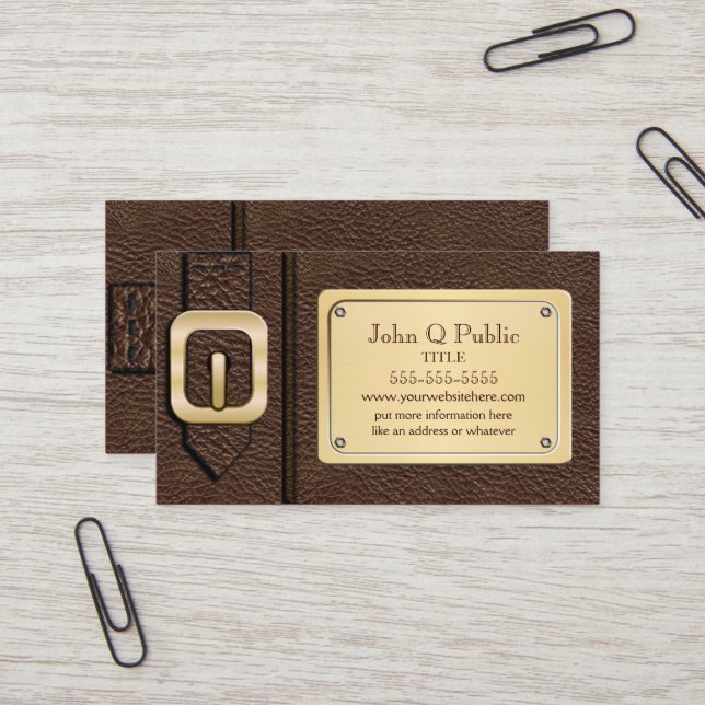 Brown Saddlebag Business Card (Front/Back In Situ)
