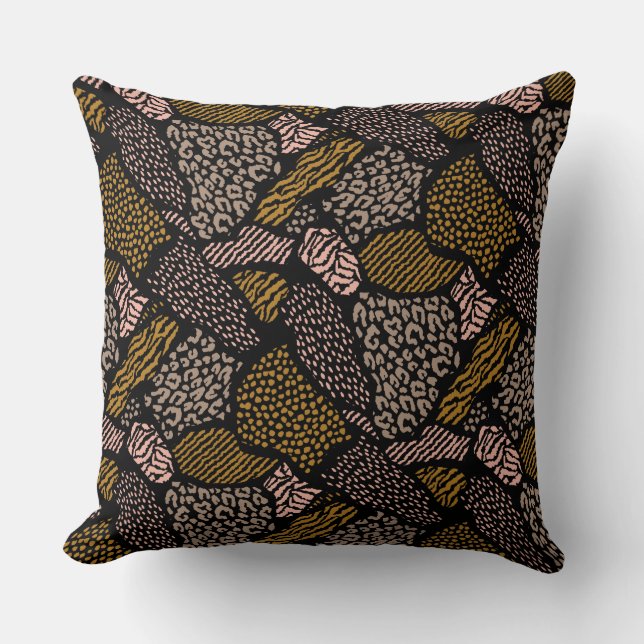 Brown Safari Animal Print Cushion (Front)