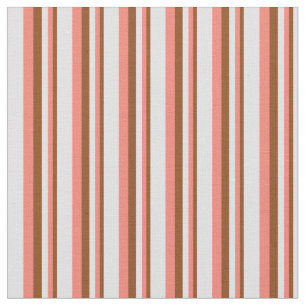Brown, Salmon & Lavender Striped Pattern Fabric