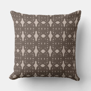 Brown & Sand Beige Mediterranean Look Pattern Cushion