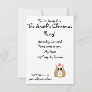 Brown santa owl invitation