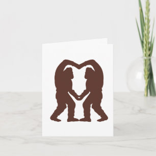 Brown Sasquatch Heart Silhouette Card