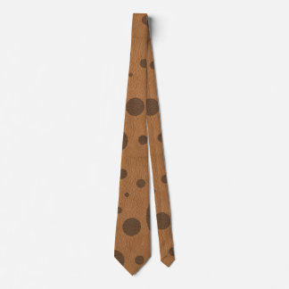 Brown Scattered Spots on Tan Leather Texture Tie
