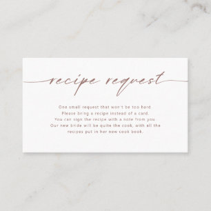 Brown Script Bridal Recipe Request Card