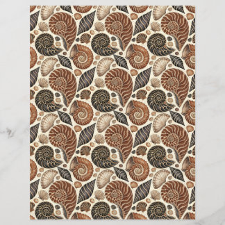 Brown Seashells double-sides scrapbook paper