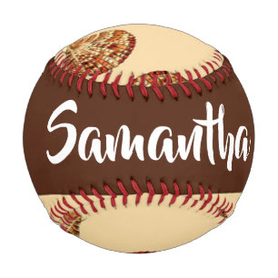 Brown seashells pattern baseball
